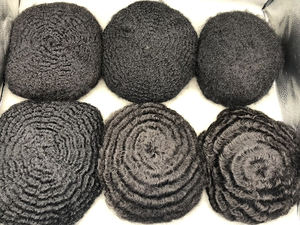 Hoge kwaliteit Indiaas mensenhaar Afro haarstuk pruik krullend haarprothese 2mm diepzwart poly skin PU basis injectie haar toupet voor mannen - Product Image 6