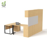 IULTRA Table de bureau de direction en forme de L moderne de luxe en bois foncé Mobilier de bureau durable pour patron PDG