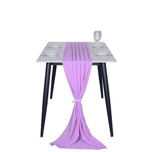 Nappe et <span class=keywords><strong>chemin</strong></span> <span class=keywords><strong>de</strong></span> <span class=keywords><strong>table</strong></span> en polyester crêpe <span class=keywords><strong>de</strong></span> style nordique, voile décoratif pour la maison, l'hôtel et les mariages, durable et écologique - Product Image 6