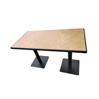 Tables basses en bois au design moderne personnalisé en gros 750mm 1100mm pour hôtels restaurants salons repas en plein air