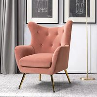 Fauteuil de Salon de Luxe Capitonnée Usine en Gros, Fauteuil Inclinable Aile Velours Rembourré de Designer pour le Salon