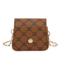 Bolso Bandolera Mini de Moda Otoñal Estilo Inglés para Mujer con Detalle de Cadenas, Cuero PU y Forro de Poliéster, Correa Única