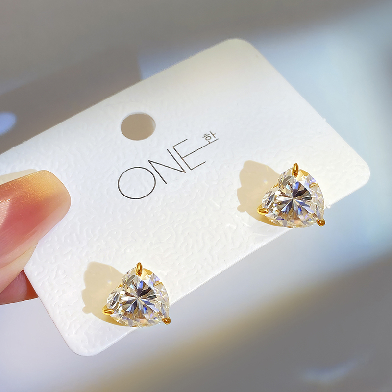 In Stock Mossanite Flower Studs Earring