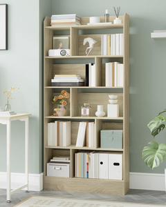 Estantería <span class=keywords><strong>Blanca</strong></span> Resistente con Certificación BSCI, Librería con 7 Compartimentos, Estante de Almacenamiento para Sala de Estar, Oficina, Dormitorio - Product Image 2