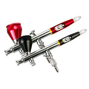 Aerógrafo AR-180 de 0.3mm con alimentación superior, doble acción y pulverización ajustable para pintura de modelos y reparación de manualidades. - Product Image 1