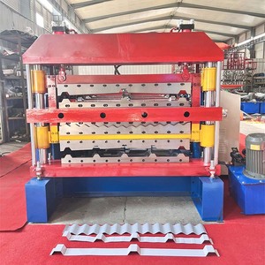 Hot Sale Three Layer Metal Roll Forming Machine Metal <b>Sheet</b> Building Material <b>Tile</b> Making Machinery Automatic - Product Image 5