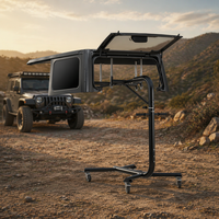 Sistema de Almacenamiento para Retirar el Techo Rígido Wrangler 2/4 Puertas YJ TJ JK JL 4XE para Soporte de Cric y Herramientas de Vehículo, Negro