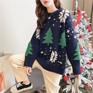2024 automne et hiver nouveau style paresseux ample haut épaissi <span class=keywords><strong>rouge</strong></span> noël <span class=keywords><strong>pull</strong></span> femme - Product Image 4