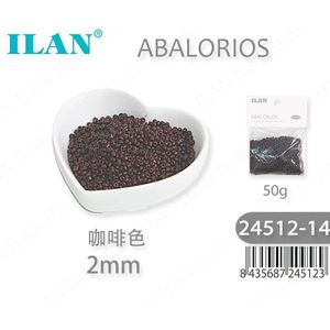 Perline Ilan Abalorios 2mm Colore Caffè 50g per Creazione di Gioielli - Product Image 1
