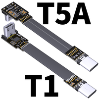 Cable de Extensión USB 3.1 Tipo C a Tipo C Shield FPV, Adaptador de 90 Grados, Cable Plano FPC USB C, 3A 10Gbps, Blindaje EMI