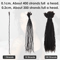 BLT #30 Pointes Bouclées de 6 à 18 Pouces Locs Sœurs Entrelacées 100% Cheveux Humains Réels Extensions de Micro Dreadlocks Permanentes à l'Apparence Naturelle