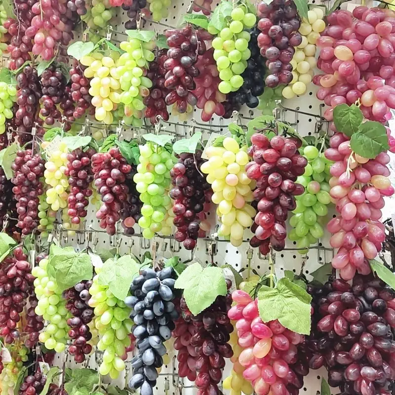 23cm di alta simulazione di frutta grappolo di uva ciondolo decorazione per la casa Hotel ornamento pacchetto di cartone pianta rivestimento artificiale decorativo