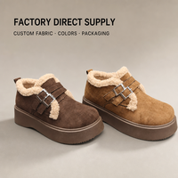 Bottes d'hiver pour femmes, doublées de fausse fourrure d'agneau, plateforme de 4,5 cm, chaussures chaudes et tendance, couleur personnalisée, fabrication en usine