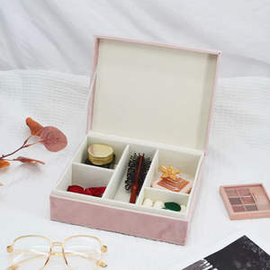 Caja <span class=keywords><strong>de</strong></span> almacenamiento Mexda, caja <span class=keywords><strong>de</strong></span> exhibición <span class=keywords><strong>de</strong></span> anillo <span class=keywords><strong>de</strong></span> almacenamiento <span class=keywords><strong>de</strong></span> terciopelo con costuras para mujer, organizador portátil, collares, organizador <span class=keywords><strong>de</strong></span> joyería - Product Image 1