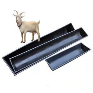 Mangeoire pour moutons et chèvres en PP noir de nouvelle conception de 1,95 m, mangeoires pour moutons, équipement d'élevage de chèvres, <span class=keywords><strong>abreuvoir</strong></span> pour animaux - Product Image 1