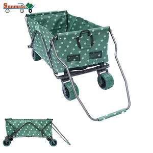 Sunmate Multifunctionele Outdoor Camping Grote Capaciteit Trolley Metalen Opvouwbare Kinderwagen Strandwagenkar