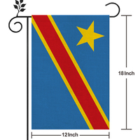 Drapeau de la République démocratique du Congo, extérieur, en lin de haute qualité, 12*18 pouces, plus de styles au choix