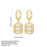 Collier en laiton plaqué or 18 carats avec zirconium carré, élégant et luxueux, pour femme, original et polyvalent