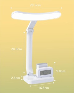 Modern Office Decorative Adjustable Operated Cordless Rechargeable Powered LED <b>Table</b> with Touch Control and Clock Alarm - Product Image 2