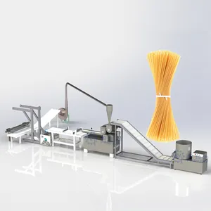 Dây chuyền sản xuất mì ống khô cắt dài dây chuyền sản xuất Spaghetti tự động 200 kg/giờ làm mì thiết bị máy