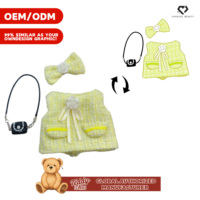 Ours en peluche de 17 cm, jouets en peluche, ours en peluche chic en tweed avec nœud floral