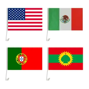 Car Decoration Polyester No Fade small national flags customized mini car flag banner of different countries