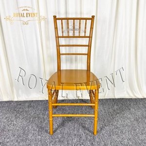 Venta al por mayor de alta calidad Durable apilable PP plástico oro banquete Hotel Tifanny Chiavari boda silla comedor sillas para eventos - Product Image 2