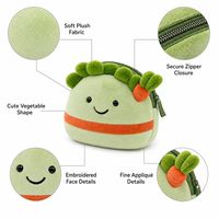 Adorable porte-monnaie en peluche en forme de chou vert, sac à fermeture éclair doux, breloque, jouets en peluche personnalisés en forme de légumes, fabricant OEM ODM