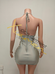 Stile di lusso in argento con strass e nappine per festa di <span class=keywords><strong>compleanno</strong></span> Mini abiti da <span class=keywords><strong>donna</strong></span> di lusso abito Sexy per le donne Party Club Night - Product Image 3