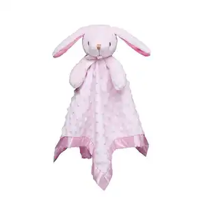 2022 hot selling bunny animal plush toy comforter rabbit newborn security blanket for kids