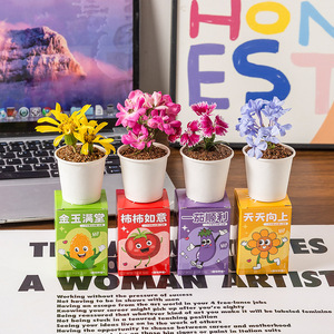 Creative Plant <b>Blind</b> Box <b>Mini</b> Potted Plants Paper Rectangle Tabletop Vase Home Office Study Decor Back To School - Product Image 5