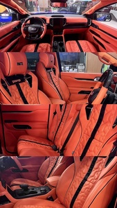 Paquete Interior de Lujo para MPV CARRIDE, Cama de Cuero Naranja de Longitud Completa, Asientos Traseros Mejorados, <span class=keywords><strong>Techo</strong></span> Estrellado con Luces Ambientales Azules, Asientos VIP - Product Image 5