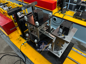 Thương mại cửa trượt Bảng điều khiển ba dòng kim loại cửa nhà để xe cuộn hình thành máy nhà máy - Product Image 3