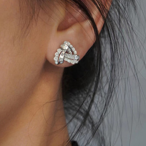 Orecchini a Perno Geometrici Scintillanti, Stile Principessa Elegante, Orecchini alla Moda per Donna, Gioielli per Uso Quotidiano, Regalo - Product Image 6