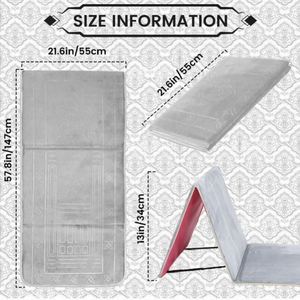 Tapis de prière musulman pliable, idéal pour les voyages, avec rembourrage doux et poignée de transport - Product Image 3