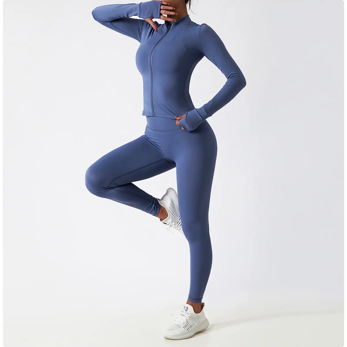 Traje personalizado para correr, ropa deportiva de manga larga para mujer, conjunto de Yoga, Fitness, gimnasio, 2023