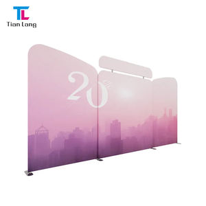 TianLang precio de fábrica Feria Comercial Banner soporte LED pared portátil publicidad telón de fondo tensión pantallas de tela para evento - Product Image 1