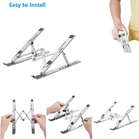 Cadeau promotionnel support d'ordinateur portable réglable pliable en aluminium de qualité durable