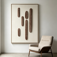 Art déco moderne abstrait, art mural 3D fait à la main, base en MDF, décoration suspendue, marron, hôtel, bureau, décoration de la maison