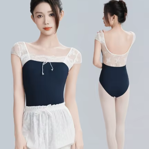 Justaucorps de danse en spandex pour femmes, populaires et abordables, avec dentelle, pour la performance de ballet et l'entraînement de danse, collection 2026 - Product Image 1