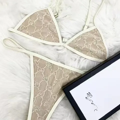 Seksi Bikini seti nakış mektubu dantel Bikini şınav mayo kadınlar mayo brezilyalı mayo