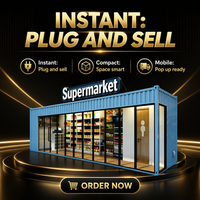 Kiosque de supermarché en conteneur de 40 pieds, boutique de vente au détail modulaire portable, stand d'épicerie pliable pour centre commercial