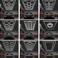 Luminaire de plafond hexagonal 220V 110V, tube lumineux en nid d'abeille pour garage, salle de sport, sous-sol, entrepôt, atelier de beauté automobile, salon de coiffure, bureau
