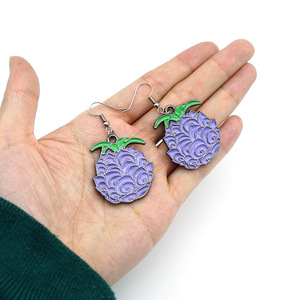 Nouvelles Boucles d'Oreilles Tendance Unisexe en Alliage, Style Japonais Anime, Motif <span class=keywords><strong>Ace</strong></span> <span class=keywords><strong>Fruit</strong></span> <span class=keywords><strong>du</strong></span> Démon Caoutchouc Doré Brûlant - Product Image 6