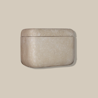 Stonekocc Wabi-Sabi boîte en marbre naturel avec couvercle travertin pierre Table de chevet coiffeuse boîte pour écouteurs décoration de la maison