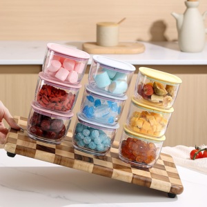 B169 bocaux de rangement en plastique avec couvercles hermétiques empilables snack conteneurs ensemble bonbons fruits secs cuisine garde-manger boîte d'organisation - Product Image 6