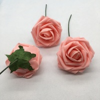 Boîte de fleurs artificielles en rose, aspect réaliste avec tiges pour bouquets de mariage DIY, fête de mariage, roses en mousse blush