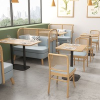 Meubles de restaurant en bois massif de luxe, canapé de restauration rapide avec design industriel pour hôtel, salle à manger, bar à domicile