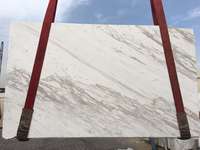 Dalles de marbre blanc Volakas polies naturelles pour marches et contremarches d'escalier courbes intérieures avec éclairage
