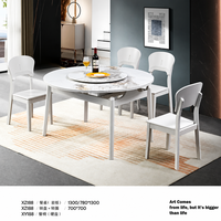 Table à manger extensible de luxe moderne en bois de caoutchouc + plateau en pierre frittée, ronde/carrée, double option, mobilier de maison